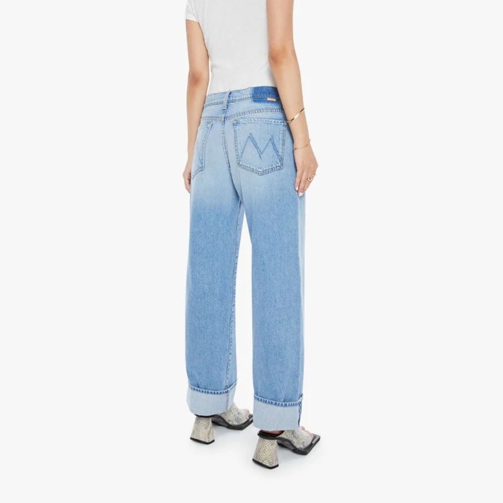 NEW $248 Mother Jeans The Dodger Button Hover Cuff Funk N’ Flair Blue sz 34 - Picture 6 of 11